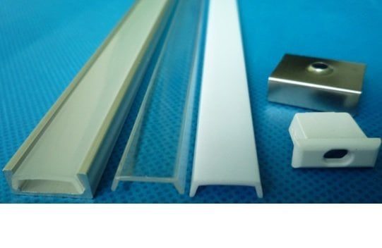 Profil LED apparent aluminium 1m 12mm avec cache plexi