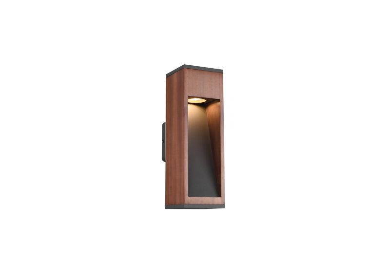 Trio Lighting Canning aplique exterior madera natural GU10 IP44