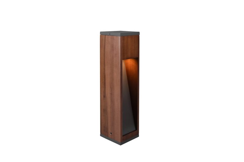 Trio Lighting Canning poste de jardín de madera, casquillo GU10, IP44, 40 cm