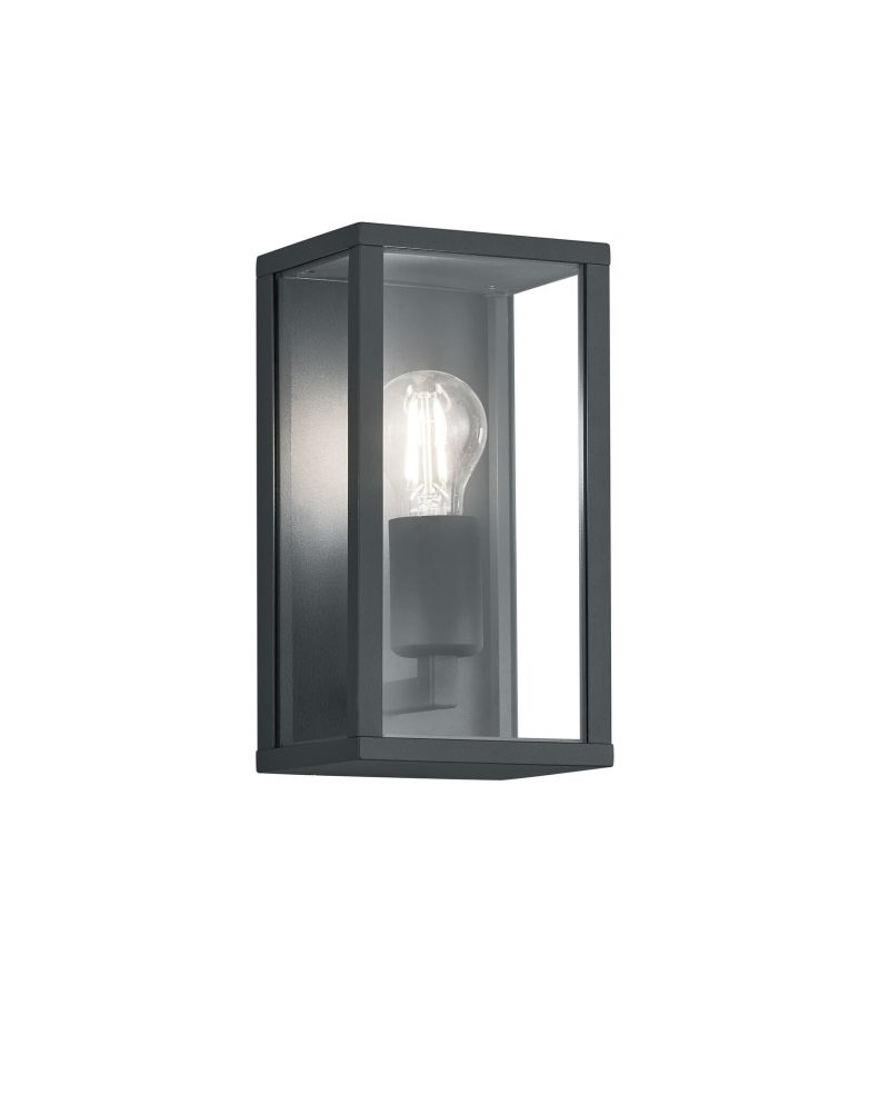 Trio Lighting Applique da esterno Garonne con paralume in vetro, attacco E27, antracite