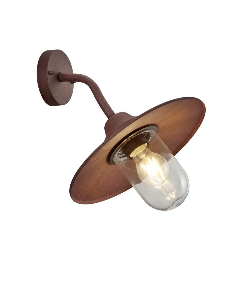 Trio Lighting Brenta buitenwandlamp E27 roestbruin gegoten aluminium IP44