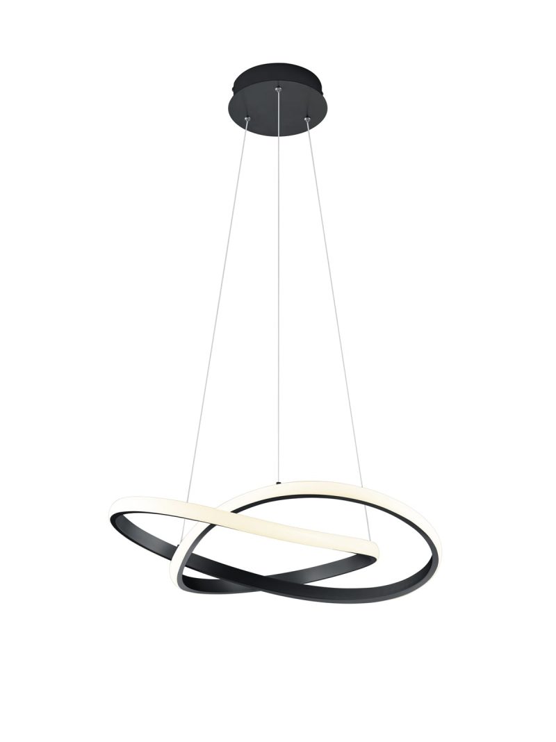 Trio Lighting Course eclectische LED hanglamp mat zwart 3000K