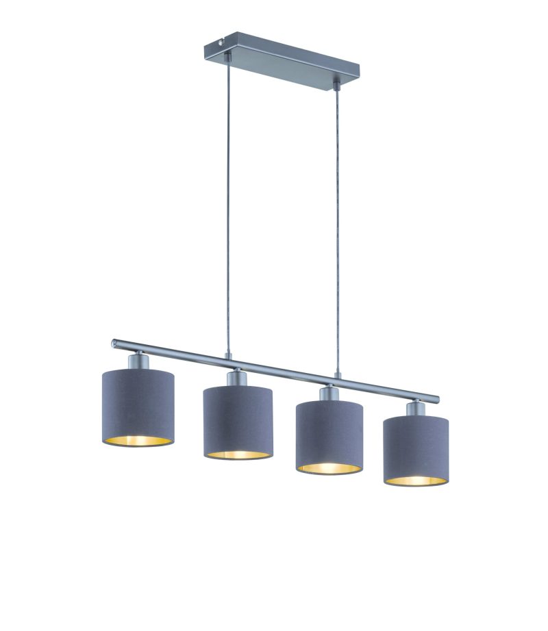Trio Lighting Tommy hanglamp pendel 4xE14 mat zwart metaal 150 cm