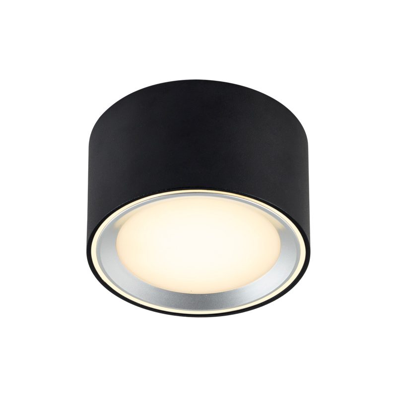 Nordlux Fallon - Downlight da superficie - Nero/Acciaio