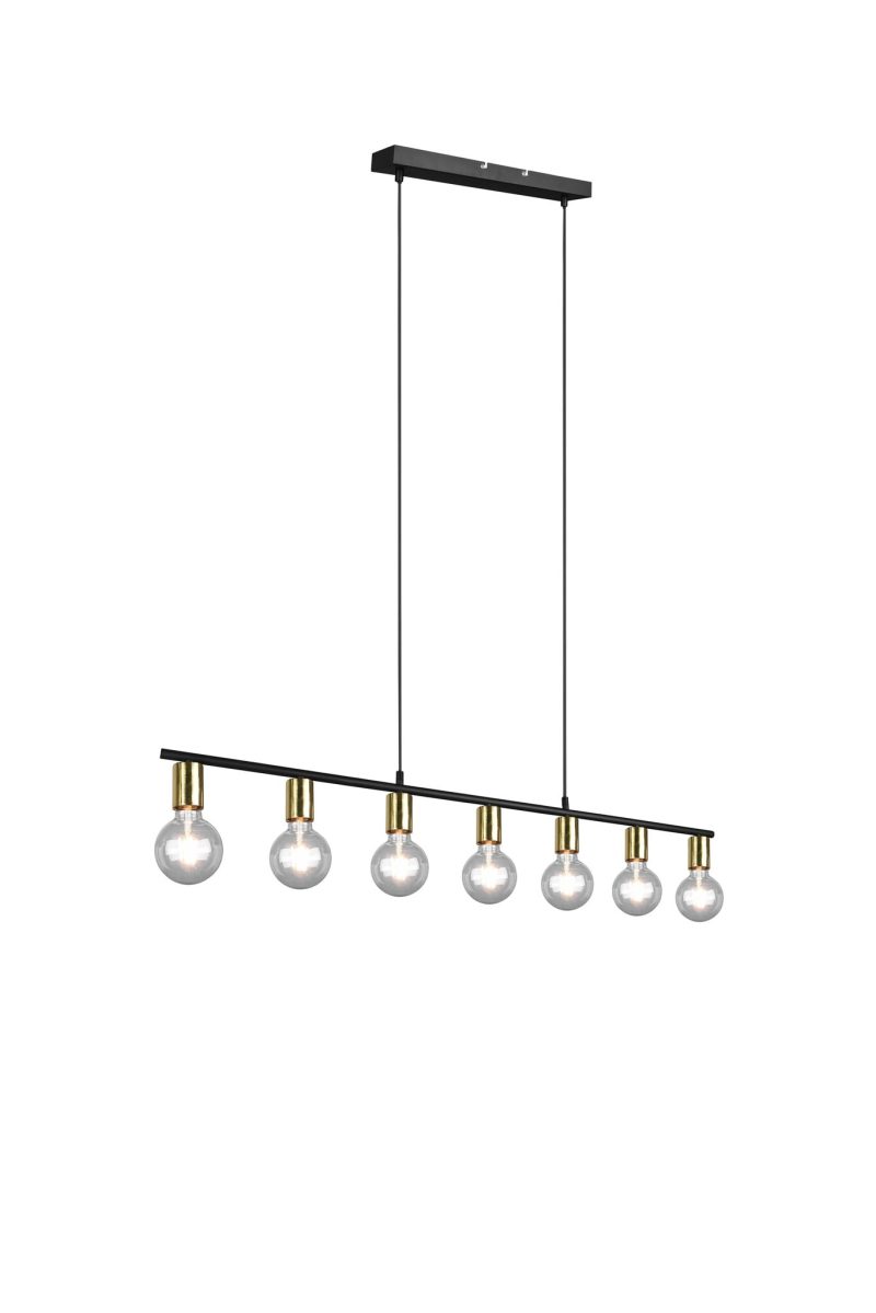 Trio Lighting Vannes lampada a sospensione metallo ottone opaco 7xE27