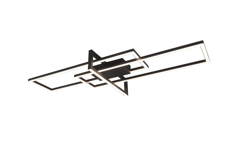 Trio Lighting Salinas LED Deckenleuchte mattschwarz 34W 3000K dimmbar