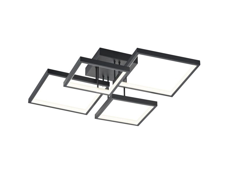 Trio Lighting Sorrento LED ceiling light 24W 3000K matt black, dimmable