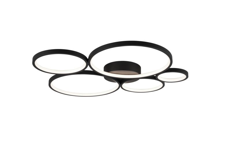 Trio Lighting Rondo LED wall/ceiling lamp round 49W 3000K matt black dimmable