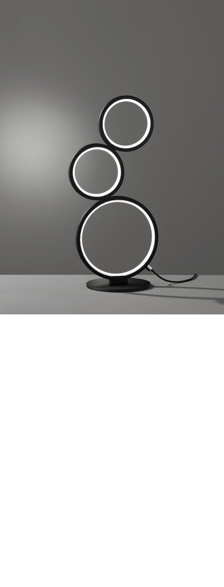 Trio Lighting Rondo LED tafellamp met ringen 17W 3000K mat zwart