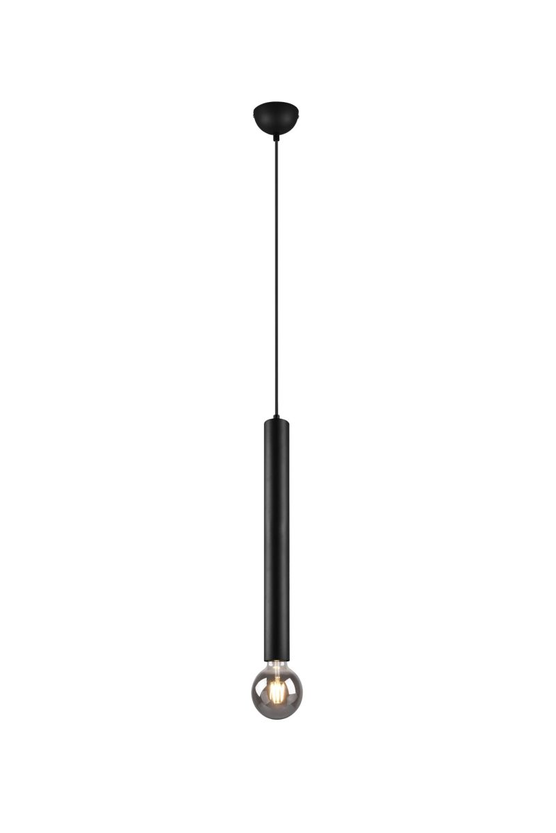 Trio Lighting Clermont hanglamp microfoonvorm metaal mat zwart E27