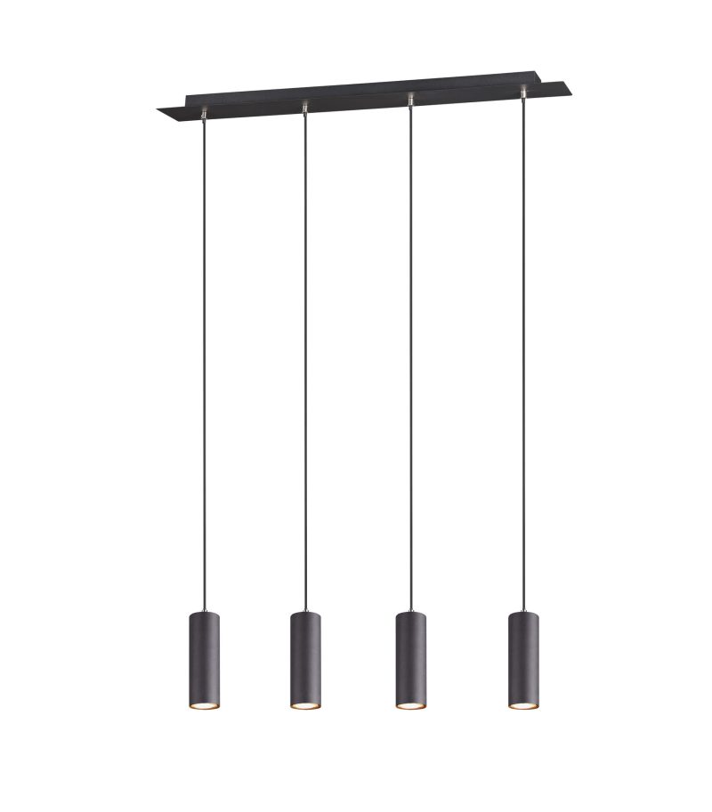 Trio Lighting Marley hanglamp verstelbaar 4xGU10 mat zwart metaal