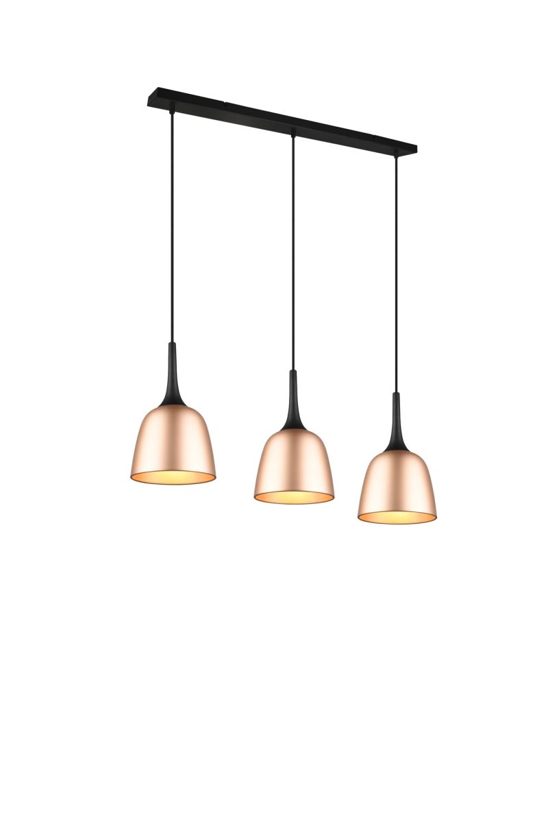 Trio Lighting Lampada a sospensione a forma di calice 3xE27 ottone opaco