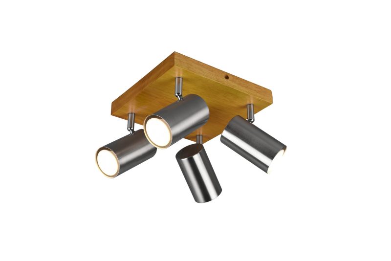 Trio Lighting Quadratischer 4-Röhren-Deckenspot 4xGU10 mattnickel