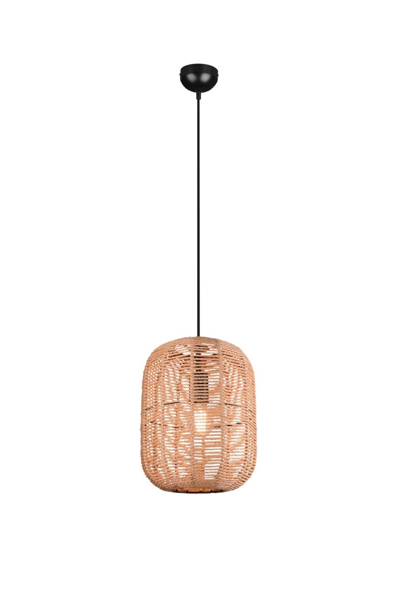 Trio Lighting Grote sisal hanglamp 1xE27 mat zwart