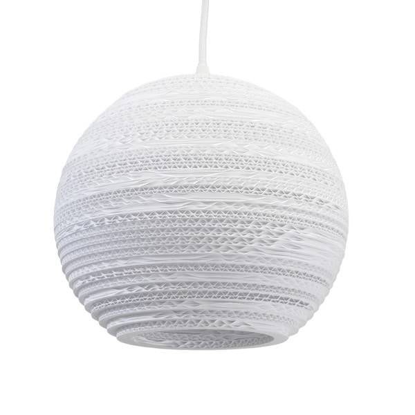 Moon hanglamp gerecycled karton Ø26 cm E27 wit of beige