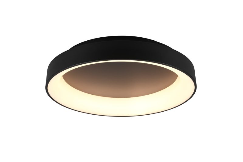 Trio Lighting Soft round matte black multifunctional ceiling lamp LED 48W 2600-6000K