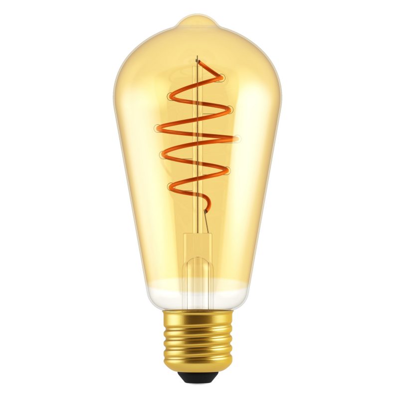 Nordlux Deco E27 - ST64 Spiral - Dim - 2200 Kelvin - 400 Lumen - Light Bulb - Gold colour