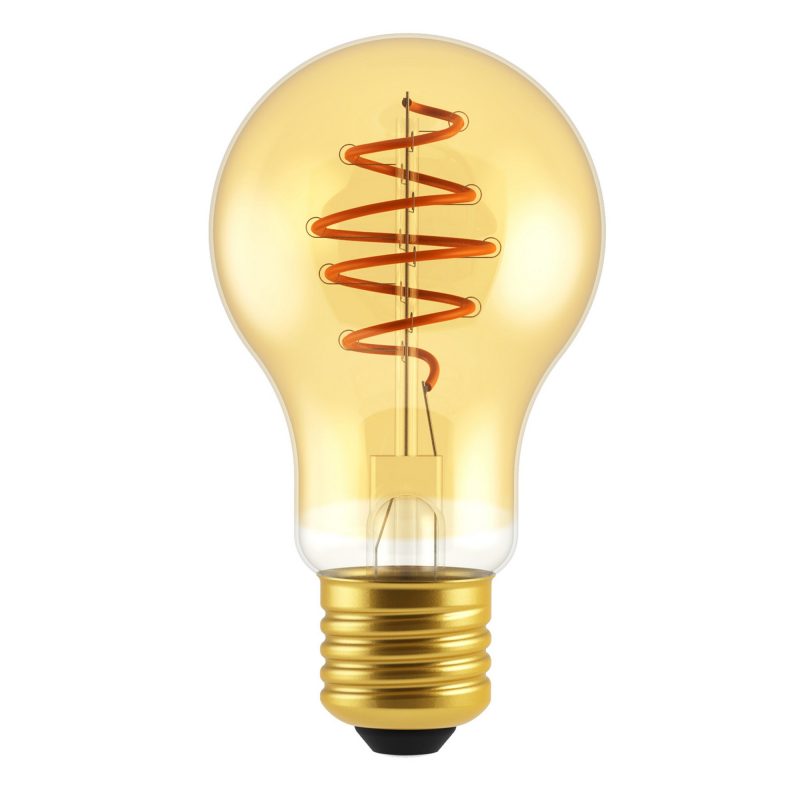 Nordlux Deco E27 - A60 Spiral - Dim - 2200 Kelvin - 400 Lumen - Light Bulb - Gold colour