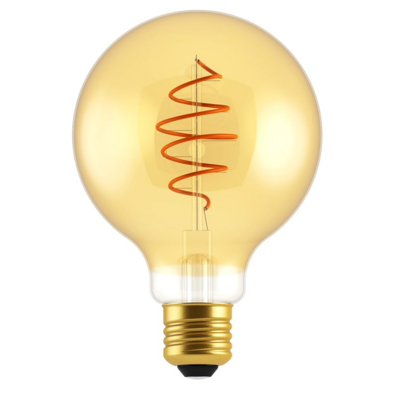 Nordlux Deco E27 - G125 Spiral - Dim - 2200 Kelvin - 400 Lumen - Light Bulb - Gold colour