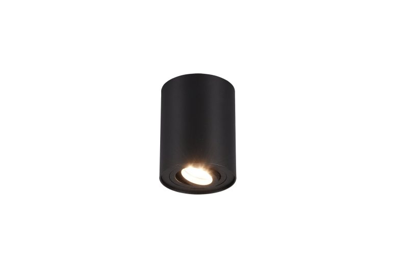 Trio Lighting Mat zwart ronde richtbare single plafondspot 1xGU10