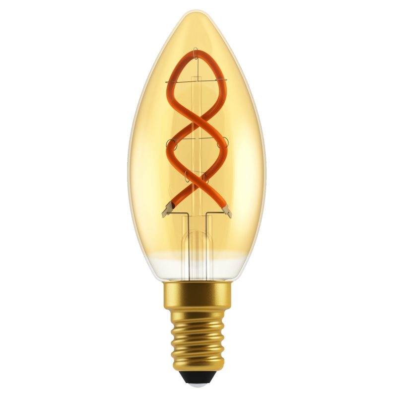 Nordlux Deco E14 - C35 Spiral - Dim - 2200 Kelvin - 200 Lumen - Light Bulb - Gold colour