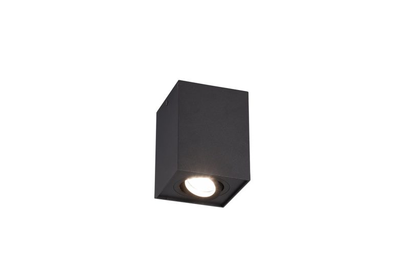Trio Lighting Faretto da soffitto singolo rotante nero opaco 1xGU10