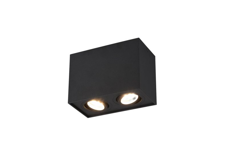 Trio Lighting Tight rotatable matt black duo ceiling spot GU10