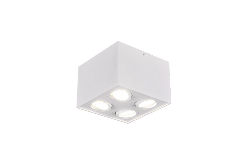 Trio Lighting Strak draaibare 4-spots plafondlamp 4xGU10 wit
