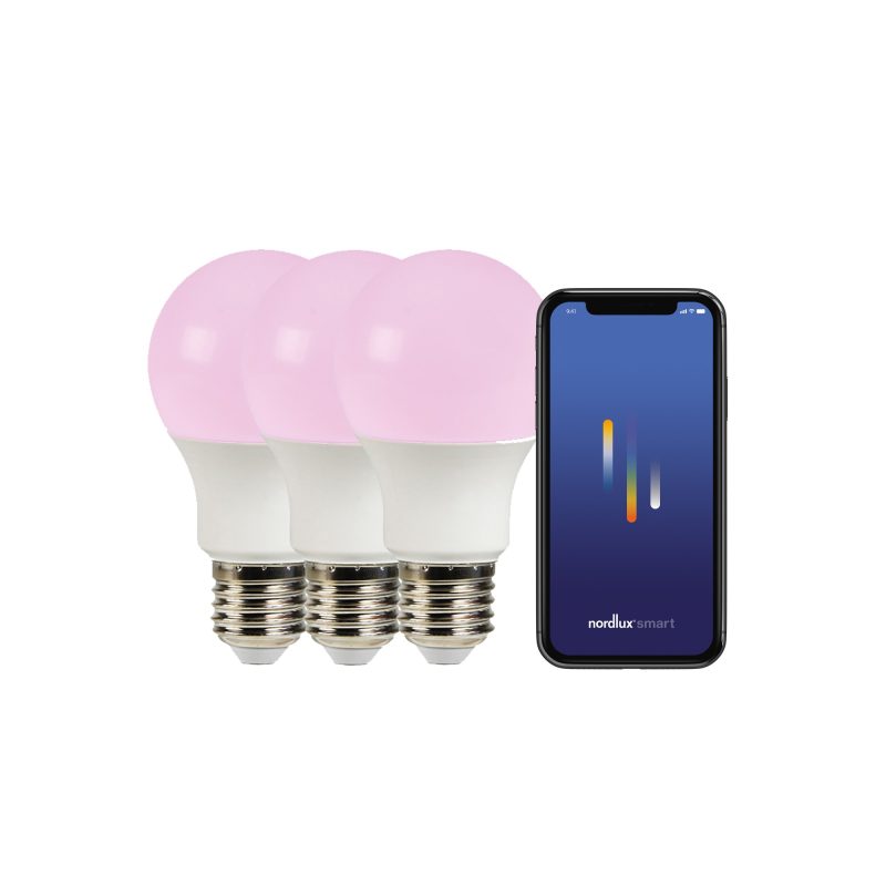Nordlux Smart E27 - 3-pack - A60 Colour - 2200-6500 Kelvin - 806 Lumen - Light Bulb - White