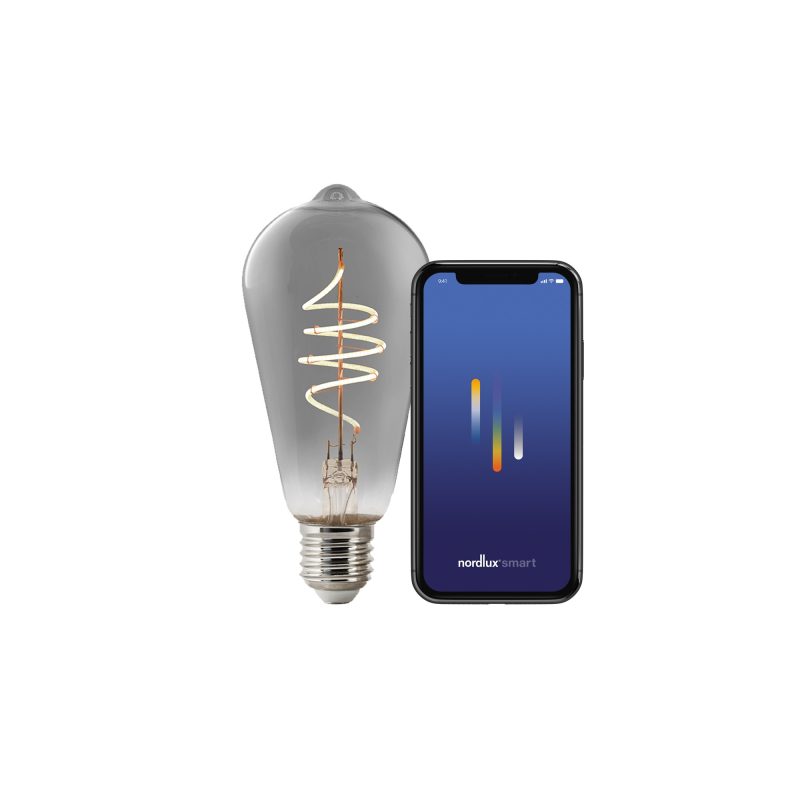 Nordlux Smart E27 - ST64 - 1800 Kelvin - 100 Lumen - Light Bulb - Smoked