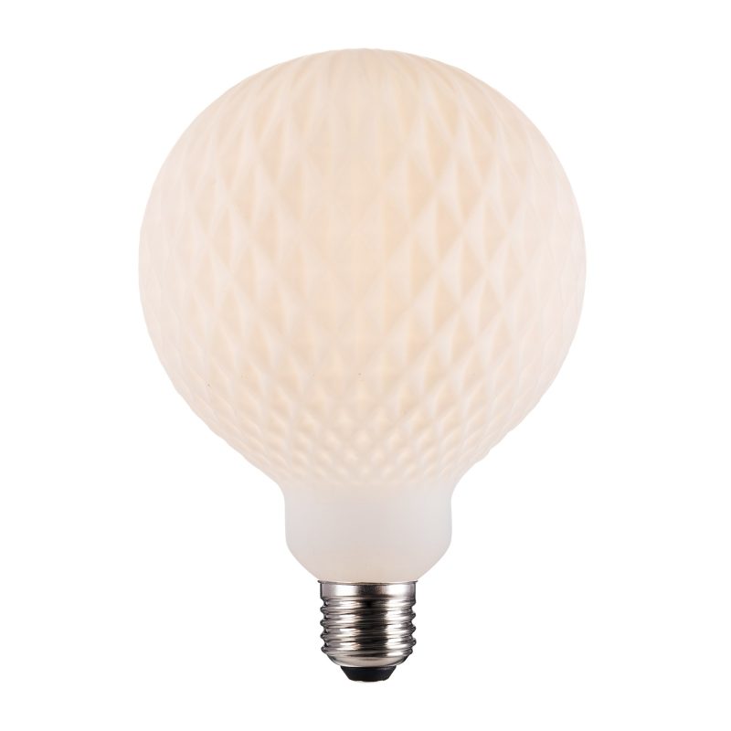 Nordlux Deco E27 G125 - Harlekin - Light Bulb - Opal white