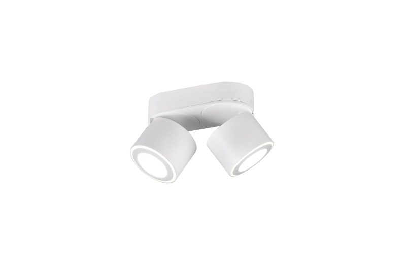 Trio Lighting Duo recessed or surface mounted matt white ceiling spot 2x5W 3000K