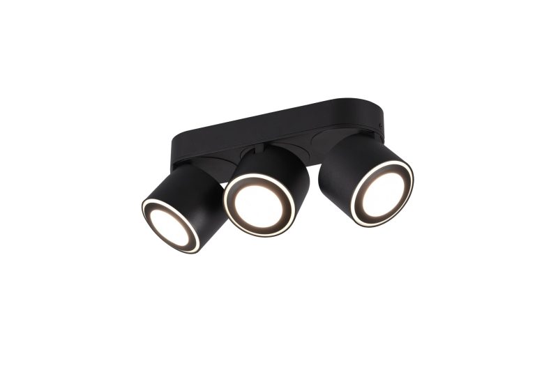 Trio Lighting Matt black trio recessed or surface mounted ceiling spot 3x5W 3000K
