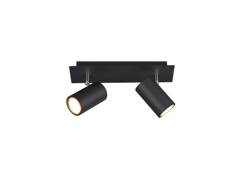 Trio Lighting Black two-piece rotatable ceiling spot 2xGU10