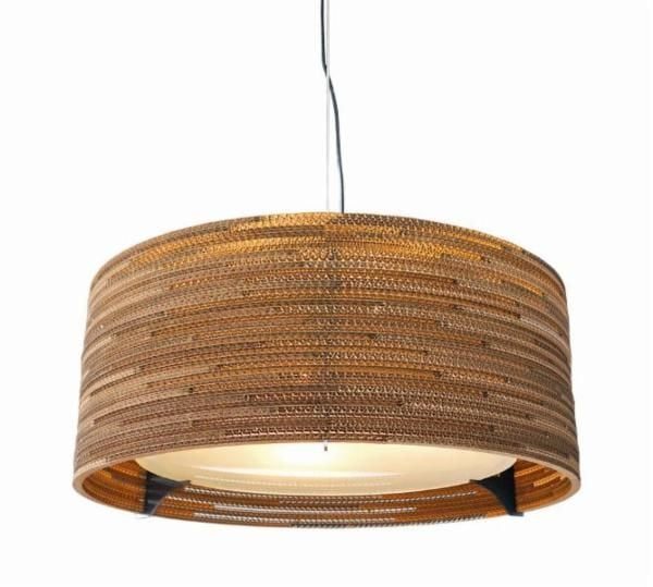 Drum Hängelampe Pappe rund Ø 61 cm weiß oder beige E27