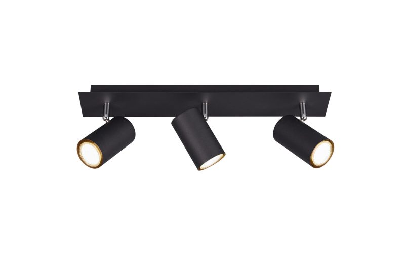 Trio Lighting Black three-piece rotatable ceiling spot 3xGU10