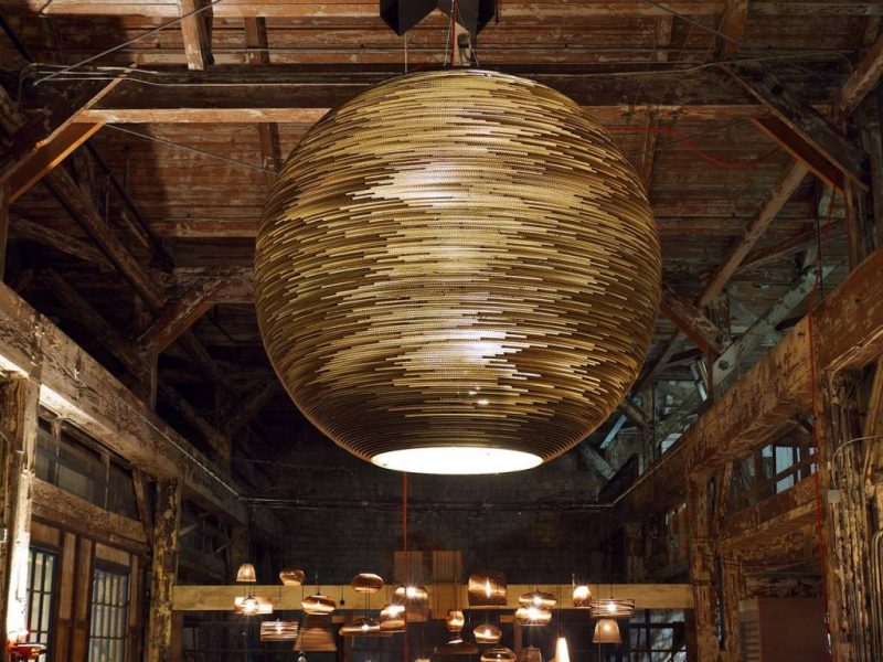 Arcturus Hängelampe Kugel Karton weiß Ø163cm E27 10-flammig