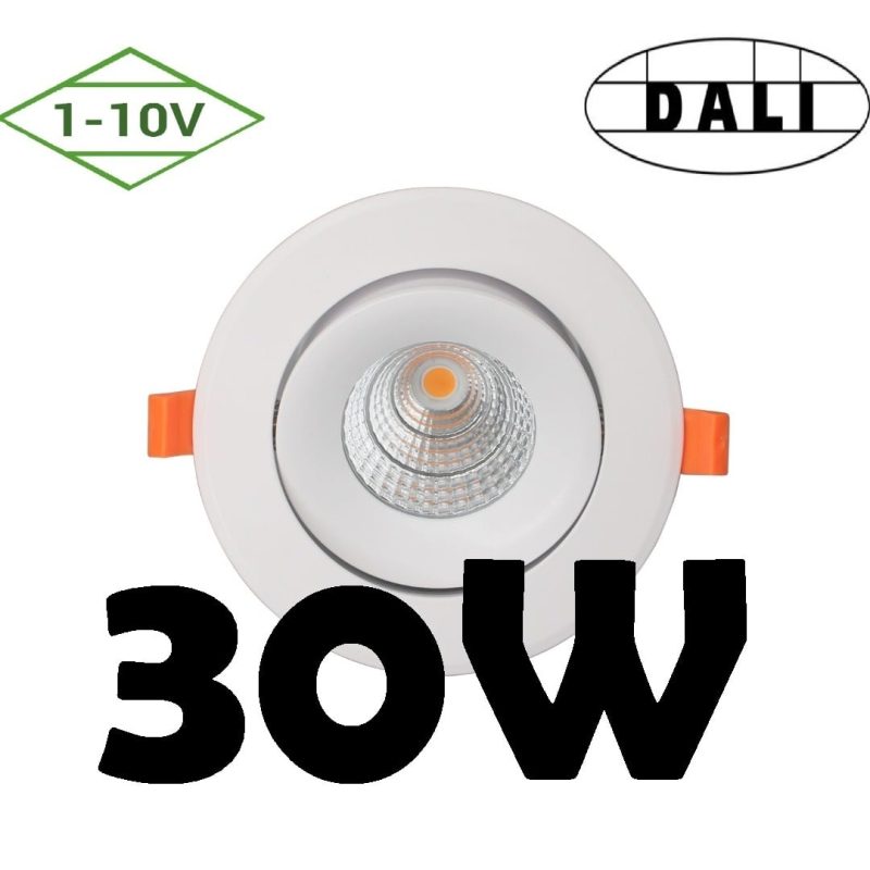 Profy Hyrwell Dali oder 1-10V dimmbarer Einbaustrahler 30W 5 Jahre Garantie Loch 145 bis 170 mm