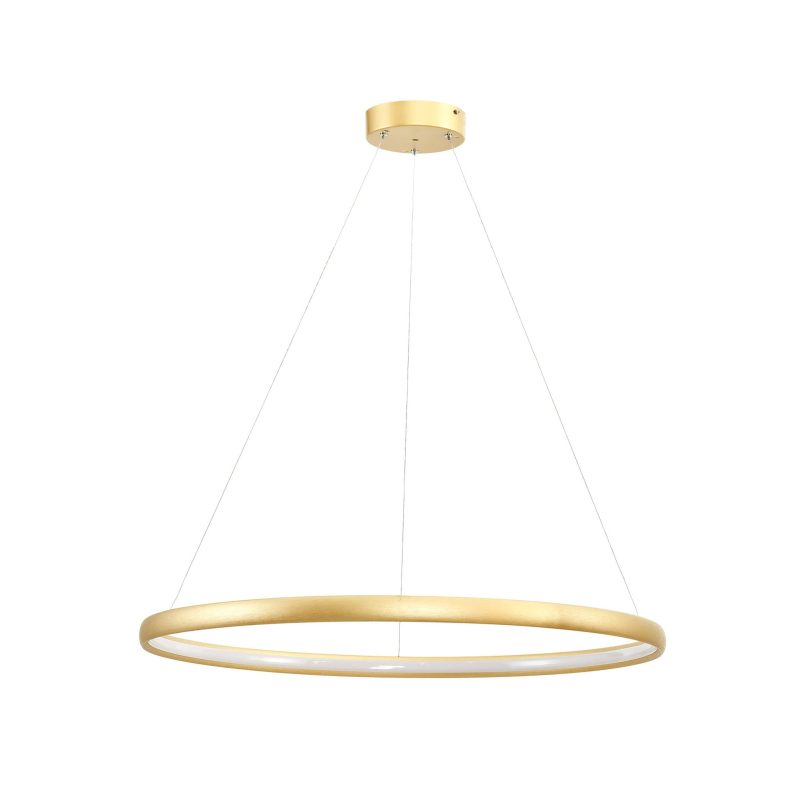 Zumaline Lámpara circular dorada redonda 26 W LED 80 cm 4000K 1560 lm