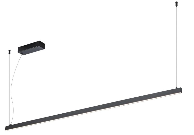 Fantasia Lampada a sospensione Guri linea di luce 180cm nera dimmerabile