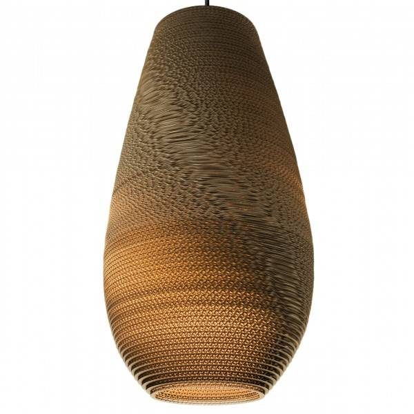 Drop Hängelampe Pappe Vasenform Ø36 cm E27 weiß oder beige