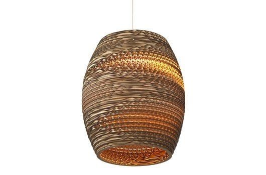 Oliv Hängelampe Karton Olivenform weiß oder beige Ø19cm E27