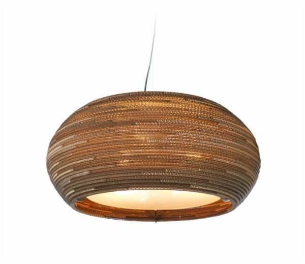 Ohio Hängelampe Pappe Ellipse weiß oder beige Ø82cm E27