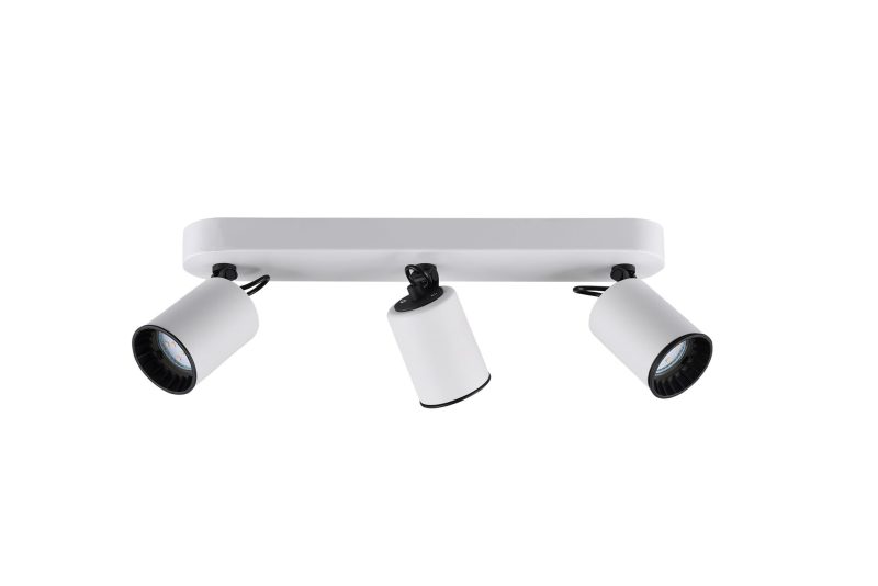 Trio Lighting White/black accent ceiling spot 3xGU10 matt white