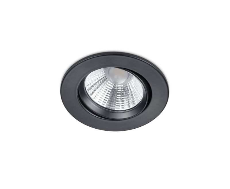 Trio Lighting Runder drehbarer Einbauspot LED 1x5,5W 3000K schwarz matt