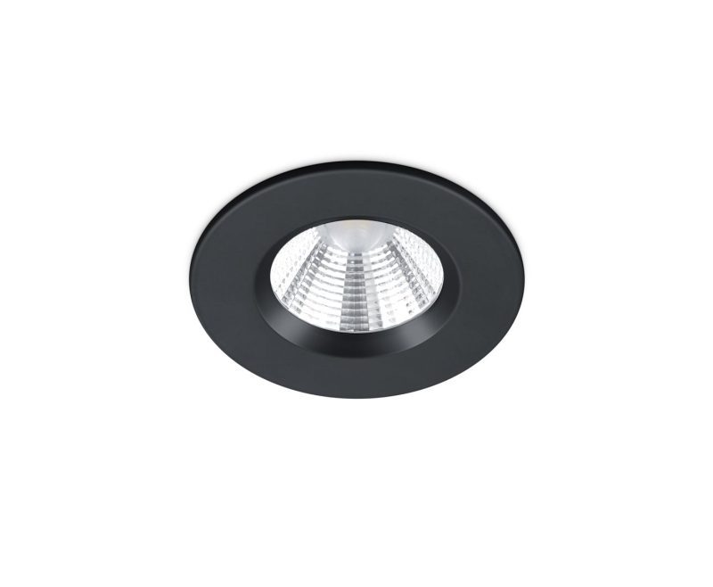 Trio Lighting Round IP65 black matte recessed spot LED 1x5.5W DIM 3000K