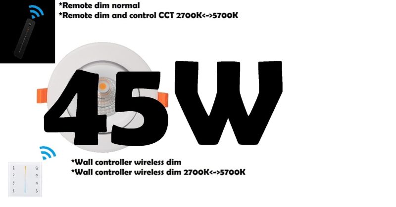 Profy Hyrwell 45W faretti incassati dimmerabili e dim-to-warm + telecomando 5 anni di garanzia