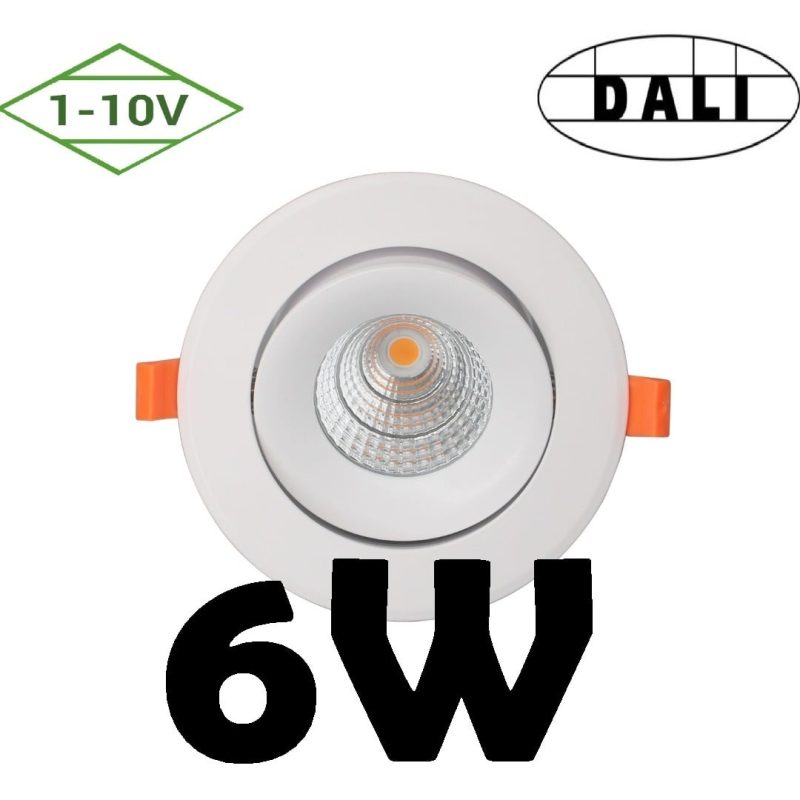 Profy Hyrwell 6W Dali oder 1-10V dimmbarer Einbaustrahler 5 Jahre Garantie 70 mm Loch 95 mm außen