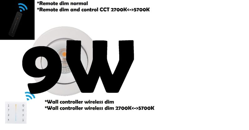 Profy Hyrwell Recessed spot 9W wirelessly dimmable or dim-to-warm 5 year warranty