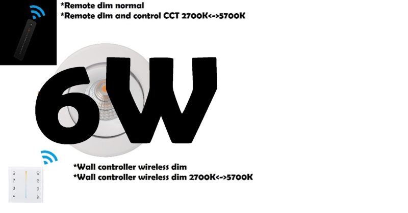 Profy Hyrwell Regelbare inbouwspot 6W draadloos dimbaar of dim-to-warm 5 jaar garantie